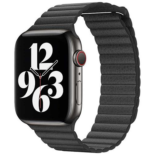 Apple watch black leather loop sale