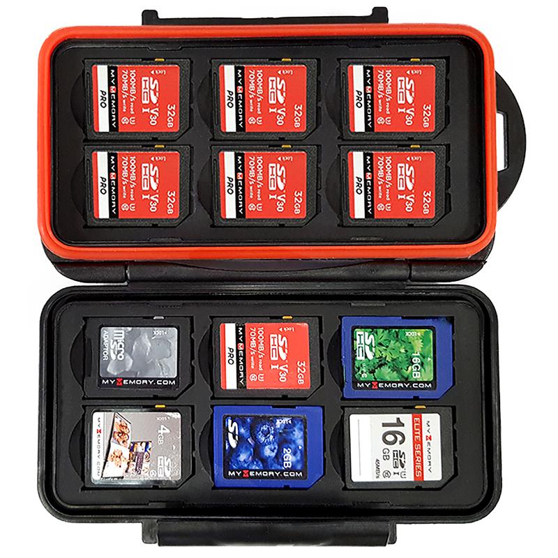 22 Slots Memory Card Case Waterproof SD Card Holder Carrying Bag Micro SDHC SDXC TF SIM CF Card Black 