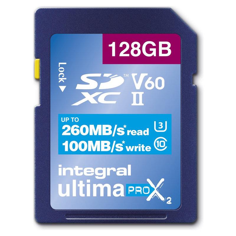 Integral 128GB UltimaPro X2 SD Card (SDXC) UHS-II U3 V60 - 260MB/s £44. ...