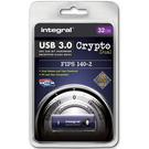 Integral 32GB Crypto Dual FIPS 140-2 Encrypted USB 3.0 Flash Drive - 145MB/s