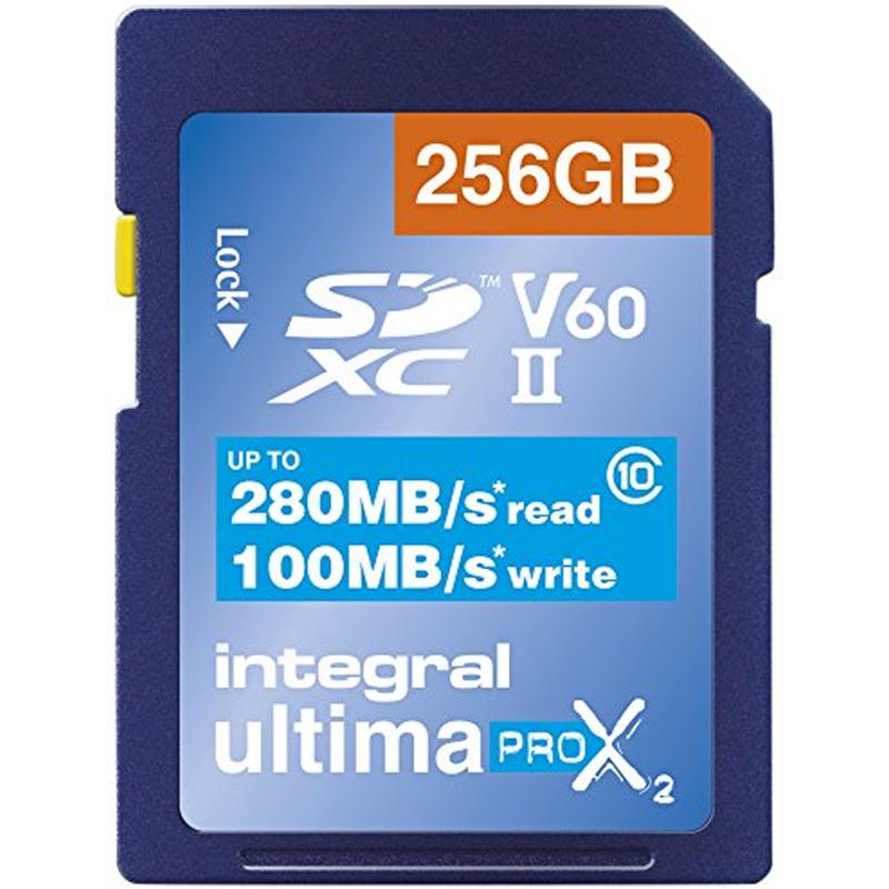 Integral 256GB UltimaPro X2 SD Card SDXC UHS-II U3 V60 8K/4K Full HD ...