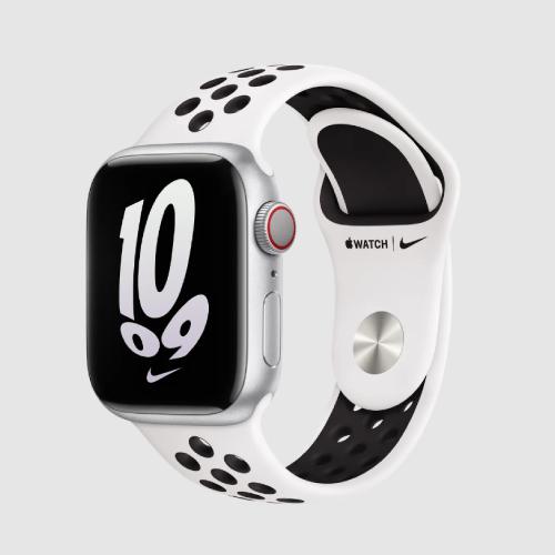 Black iwatch with white band best sale