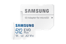 Samsung 512GB Evo Plus microSD Card (SDXC) + SD Adapter - 130MB/s