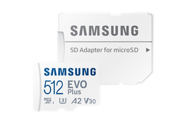 Samsung 512GB Evo Plus microSD Card (SDXC) + SD Adapter 