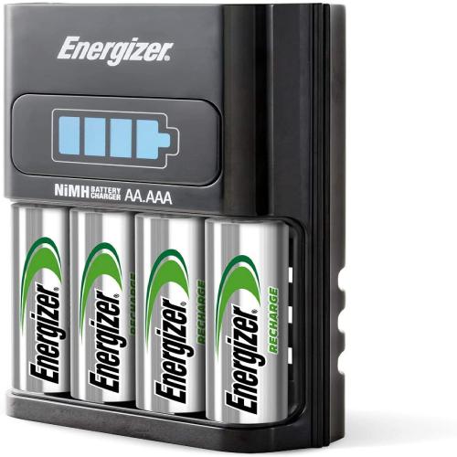 Energizer Rechargeable AA and AAA Battery Charger (Recharge Value) with 4  AA NiMH Rechargeable Batteries