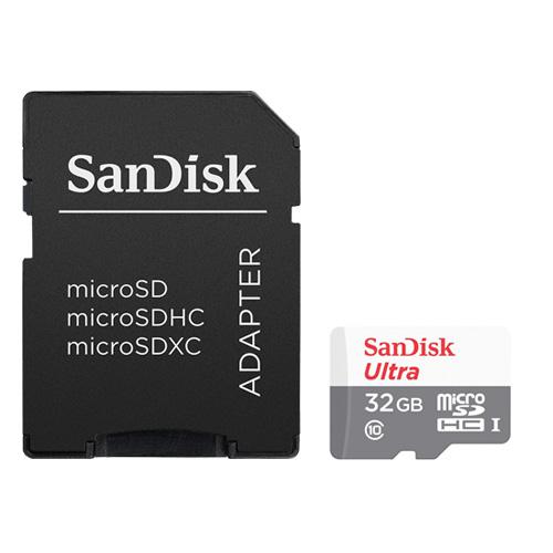 SanDisk 32GB Ultra Lite microSD Card (SDHC) + Adapter - 100MB/s