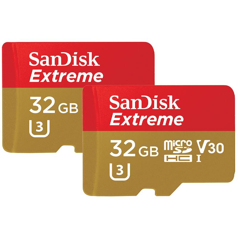 praktijk Waarschijnlijk Frons SanDisk 32GB Extreme V30 Action Camera Micro SD Card (SDHC) A1 UHS-I U3 -  100MB/s - 2 Pack US$27.86 | MyMemory