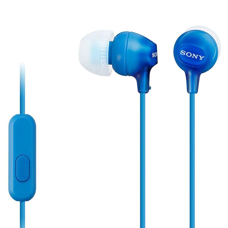 Sony MDR-EX15AP In-Ear Headphones + Smartphone Mic and Control - Blue