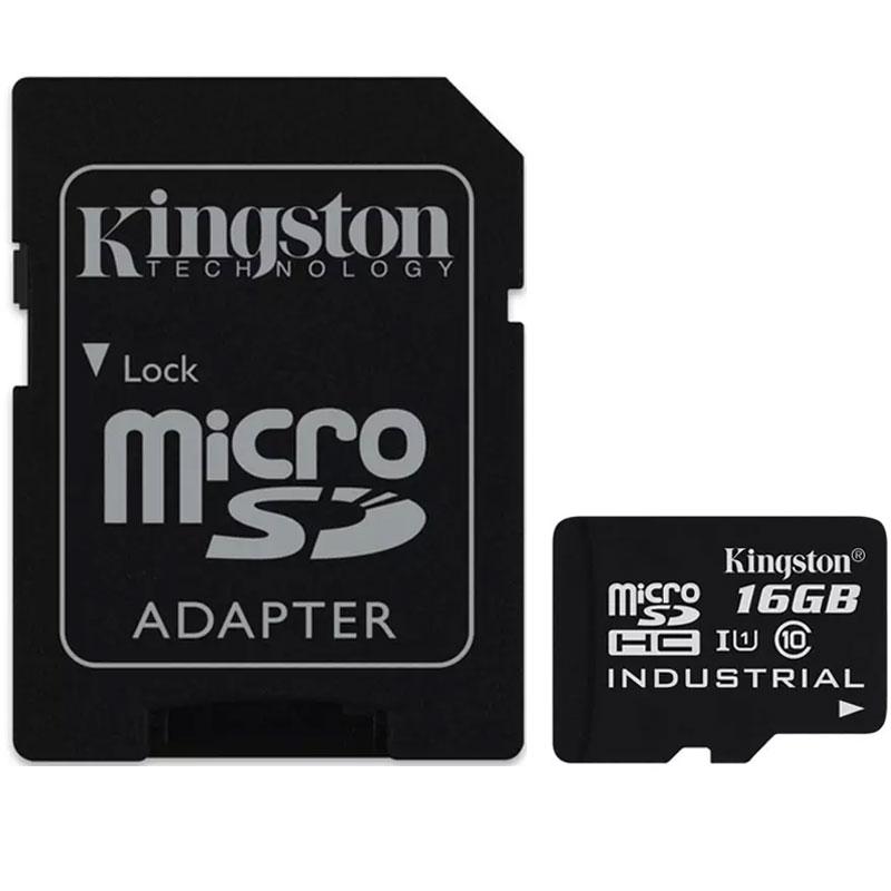 Kingston 16GB Industrial Micro SD Card (SDHC) + Adapter - 90MB/s