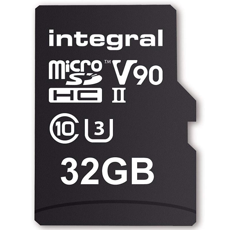 Integral 32GB UltimaPro X2 Micro SD Card SDHC UHS-II U3 V90 8K - 280MB/s
