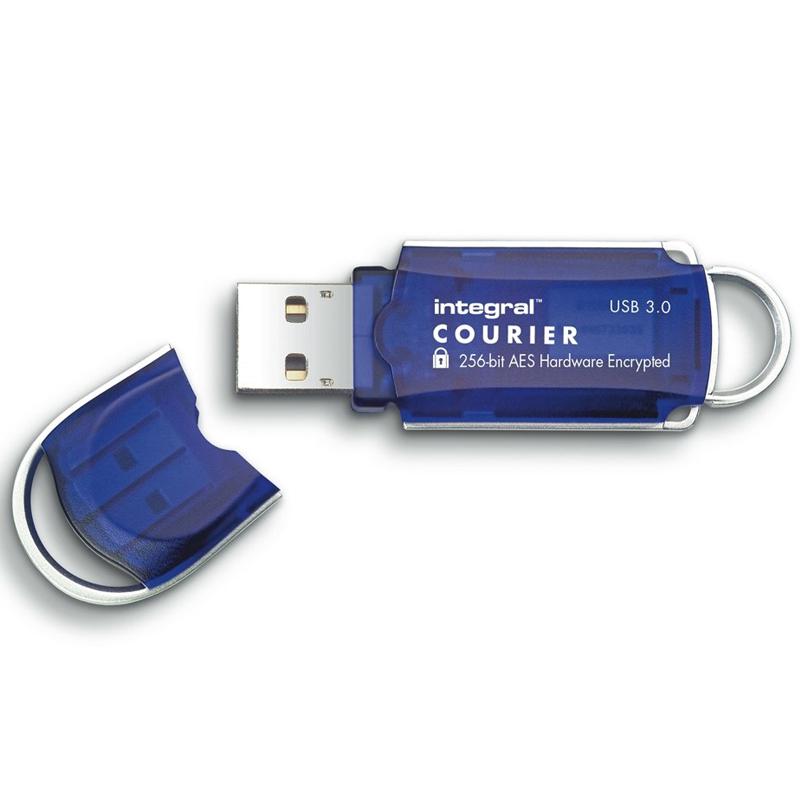 Integral 32GB Courier FIPS 197 256-Bit AES Hardware Encrypt USB 3.0 Flash Drive - 140MB/s