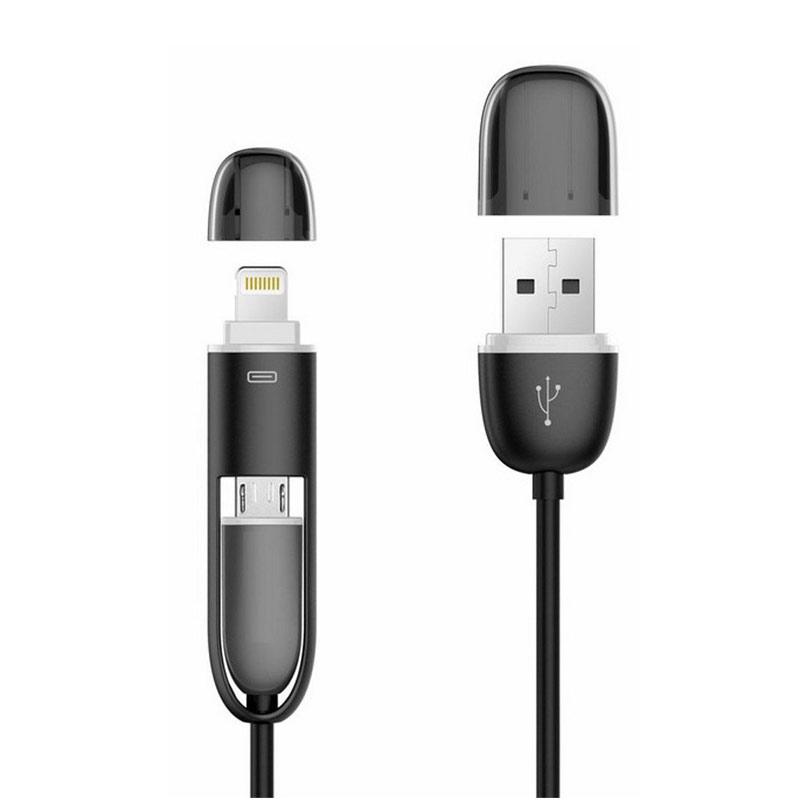 Bitmore USB to Lightning / Micro USB Data & Charge Cable - 1M - Black
