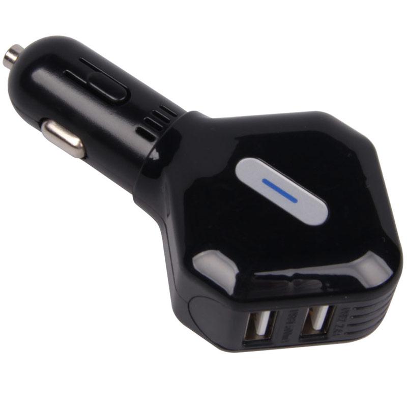 Universal 2.4A 4 Port High-Speed USB Car Charger - Black