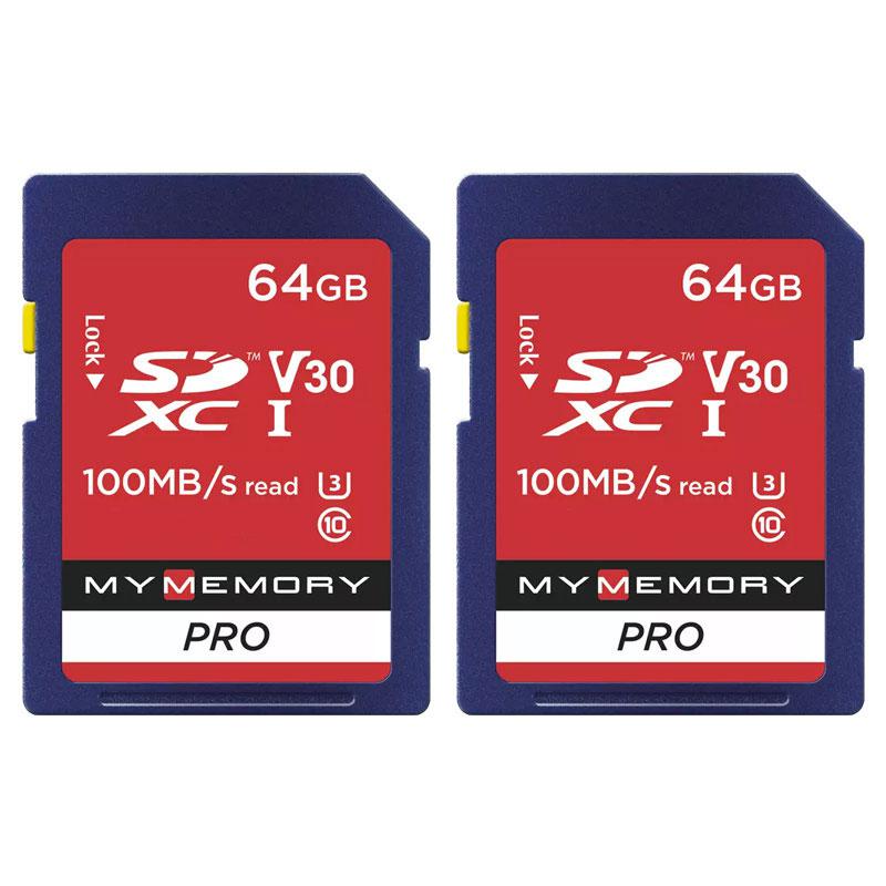 MyMemory 64GB V30 PRO Micro SD Karte (SDXC) UHS-1 U3 - 2er Pack - 100MB